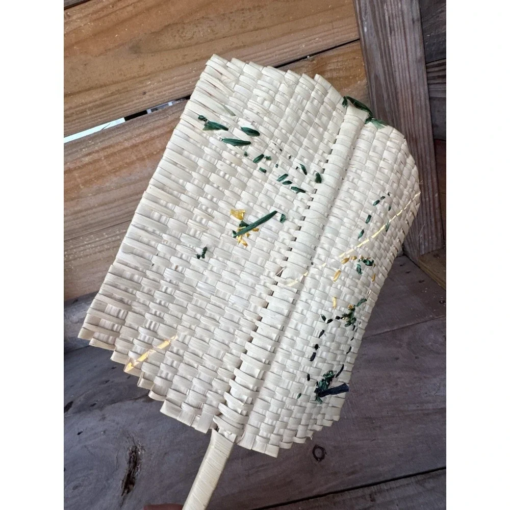 Old‎ Time Jamaican Hand Fan Souvenir Hand-made Straw Jamaican Decor